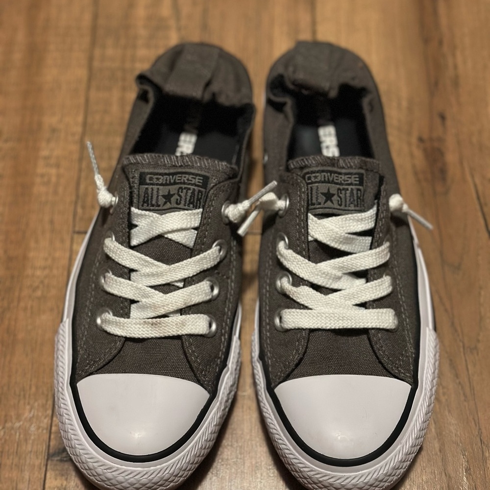 Converse White and Gray Sneakers Slip-On Design